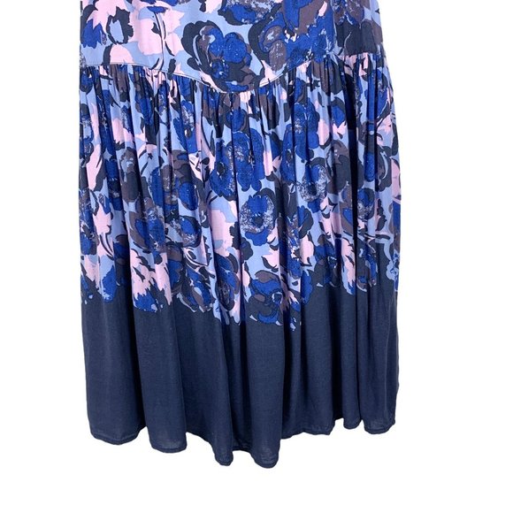 Free People Intimately Voile Slip Strappy Floral Print Dress in Midnight Size M - Picture 3 of 11